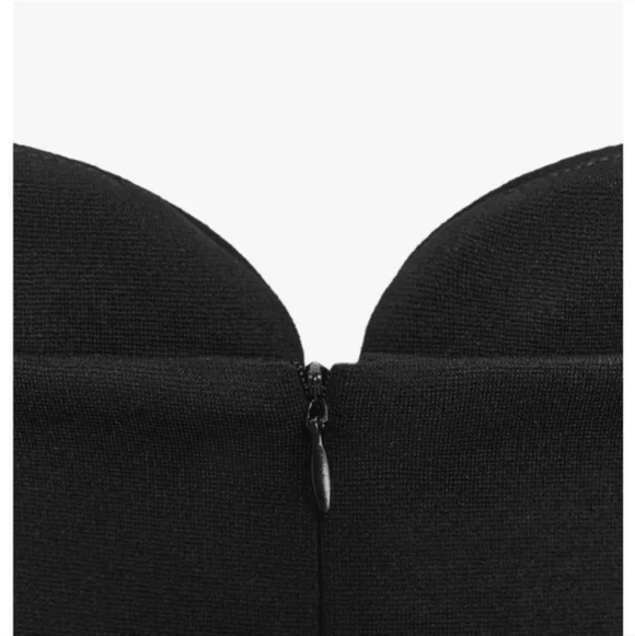 Zara Fitted Midi Dress Black Size L - Picture 12 of 12